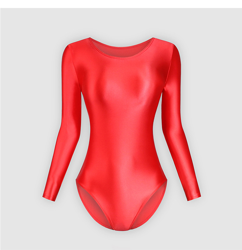 Yoga One-Piece Adult Slim Fit Long Sleeve Artistic Gymnastics Suit Bodysuit Glossy Shaping Ballet Dancewear_desvips.com