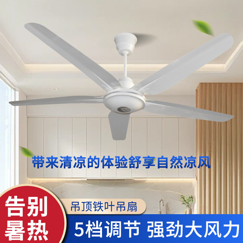 One sail windy ceiling ceiling iron leaf ceiling fan 56 inch five-speed wind suitable for living room Restaurant School Industrial Zone
