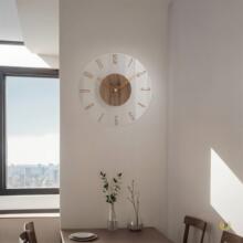 ≈跨境创意钟表挂钟客厅静音挂钟牌级北欧简约透明艺术钢化玻璃时