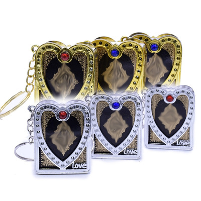 外貿項鏈跨鏡電商金色愛心飾品迷妳鎖匙扣挂件挂圈環贈品禮品