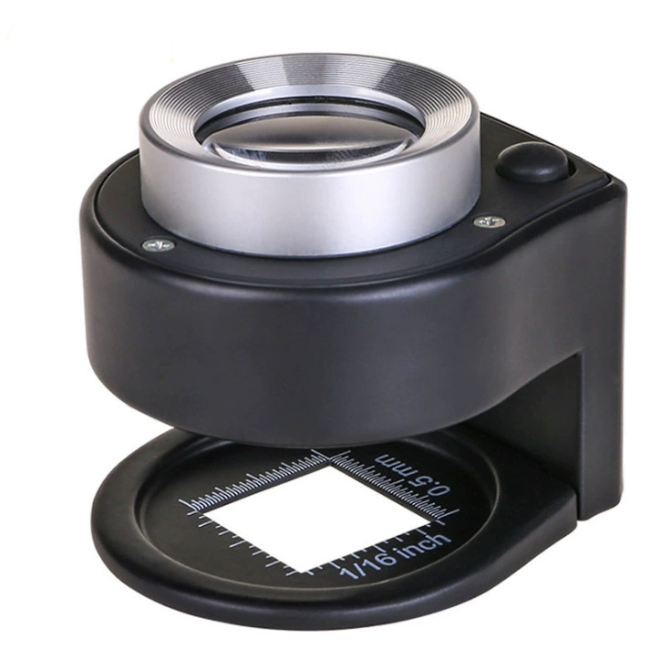 30-кратная полностью Металлическая текстильная ткань с печатью сетки голубиный глаз с 6LED детектор денег световая шкала увеличительное стекло 2016