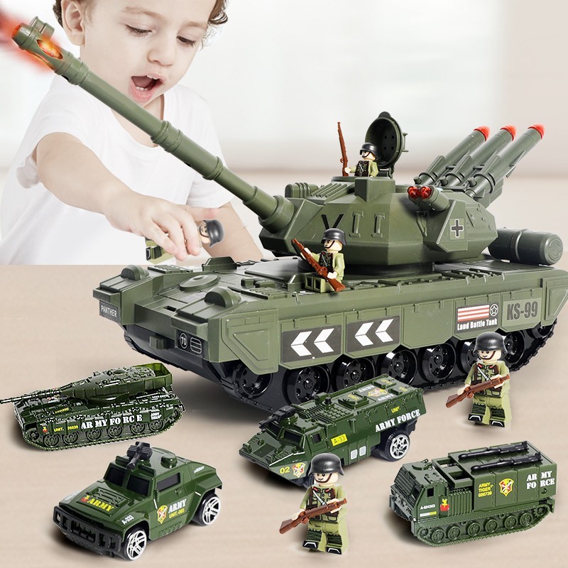 儿童大号坦克玩具车男孩合金小汽车收纳坦克车3男童4宝宝5益智6岁