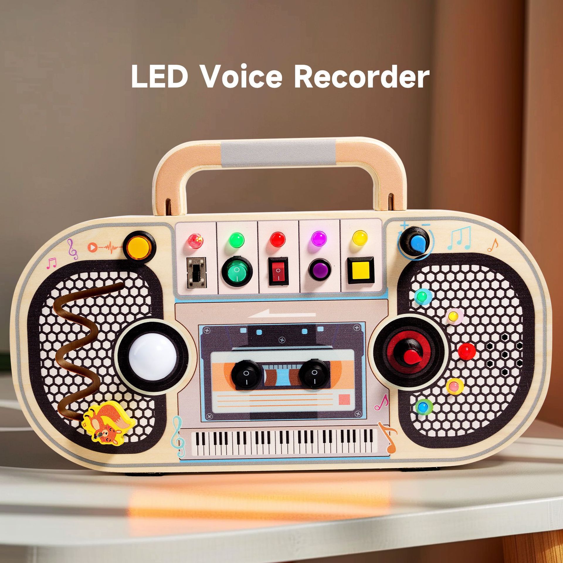 Early Education Educational Enlightenment Busy Board Digital Luminous Switch Light Wooden Toy Training Concentration 3-6 Wooden
