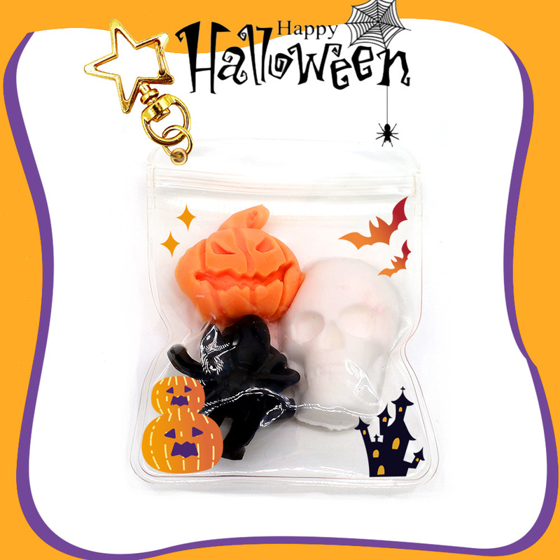 Halloween Fudge Pinch Keychain Halloween Pumpkin Skull Spider Unzip Pinch Music Halloween Surrounding