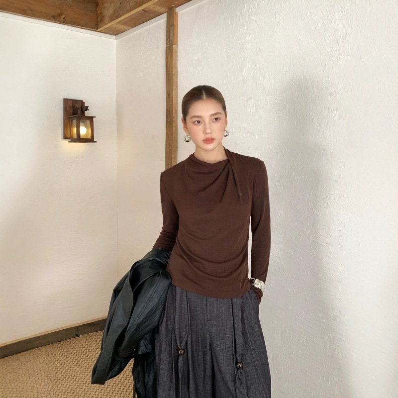 Shisanxing 68250 high-quality de-branded fashion T-shirt, new Korean style Lenzing Tencel wool premium top for women