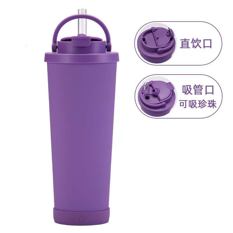 2024 nuevo 830ml gran capacidad ventosa conveniente manejar una taza doble taza grande agujero paja taza de agua