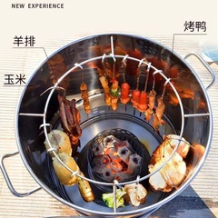 ハンギングオーブン家庭用ステンレスグリル桶屋外焼き串羊排木炭室内無煙商用焼き鳥