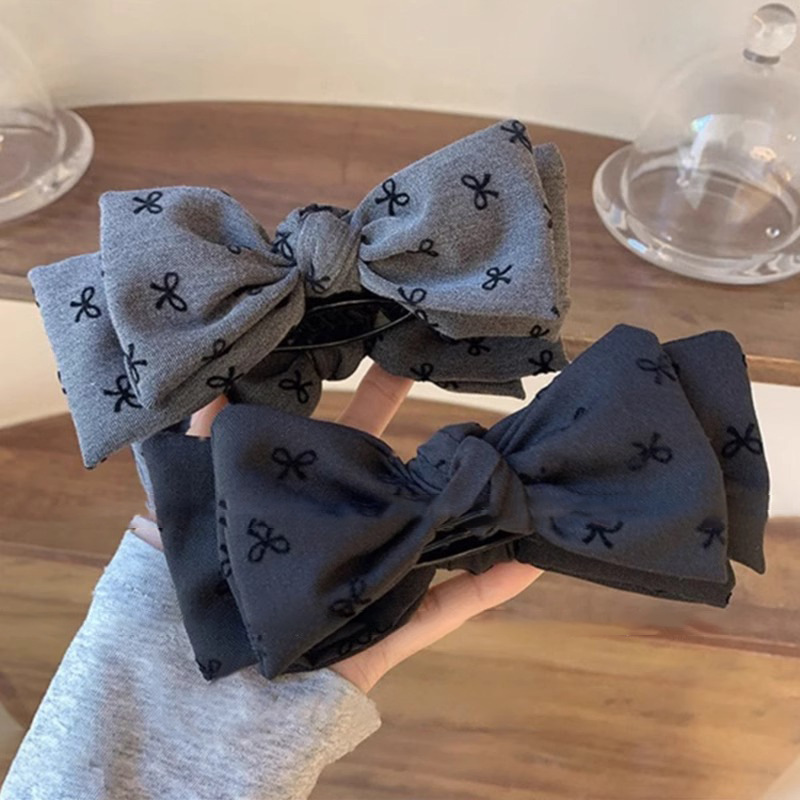 Gray series gran arco abrazadera de cabello otoño invierno nuevo estilo de alta sensación de cabeza de bola de cabeza de agarre