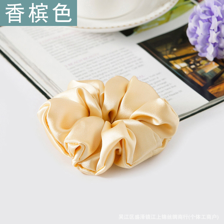 19 M 3,5 CM banda de pelo de seda banda de goma gruesa alta elástica Cola de Caballo updo cuerda de pelo accesorios para el cabello hembra Flor de seda de morera tocado