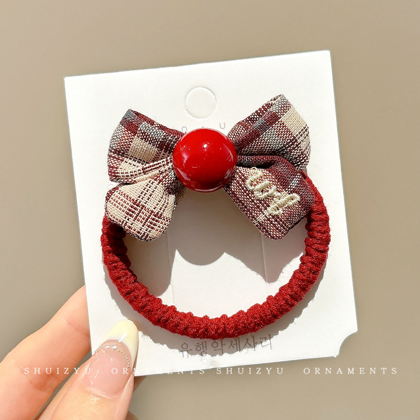 Perlas de terciopelo de alta sensación, anillo de cabello de intestino grande, temperamento femenino elegante, cuerda de cabello de cola de caballo baja, cuerda de cabello de alta elasticidad no dañada
