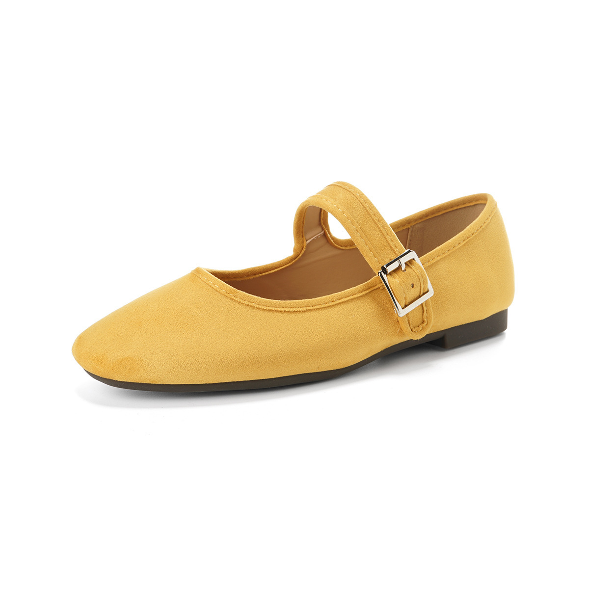 Scarpe da ballo 313-26, ballerine da donna in stile francese, con suola morbida e fibbia, adatte da abbinare a gonne, modello Mary Jane in camoscio da donna._voghion.com