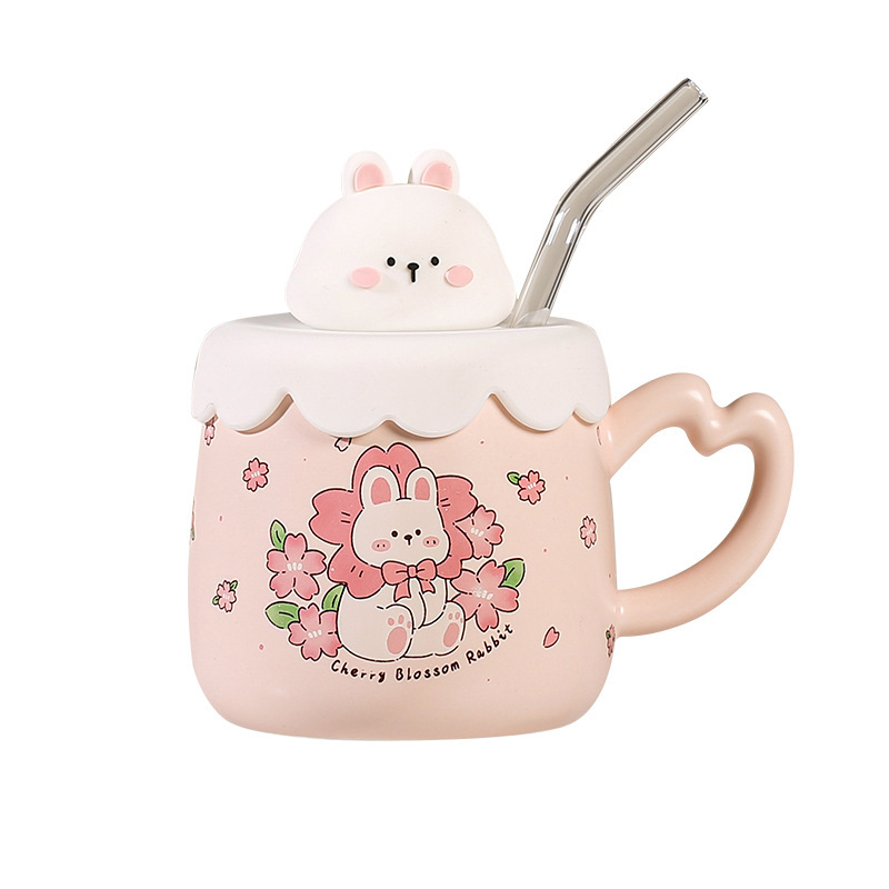 Taza de cerámica con diseño de gato, para leche o café, regalo creativo