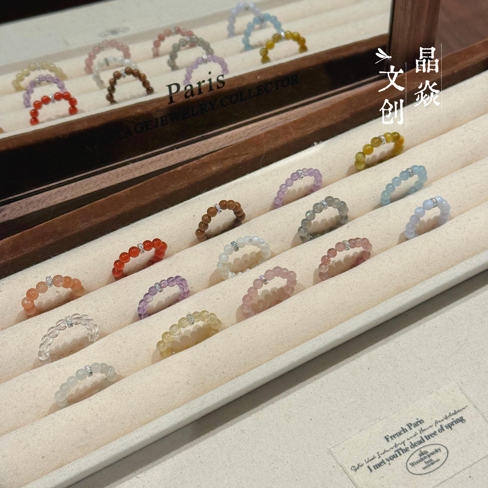 Natural original design crystal rings, pink crystal, amethyst, sunstone, wholesale supply, cross-border fashion hot-selling rings