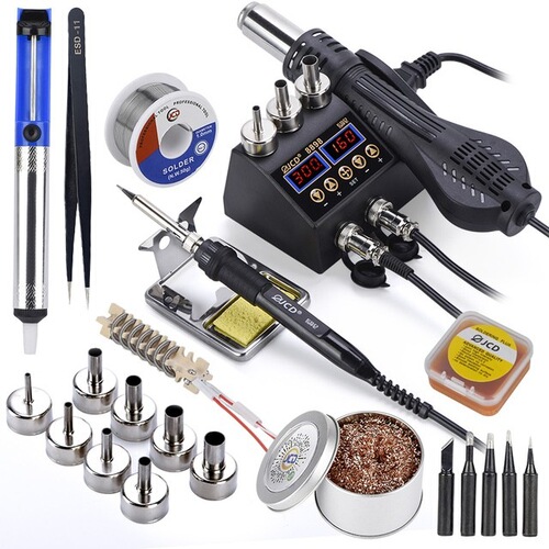 JCD 8898 Hot Air Gun Soldering Station 110V/220V 750W Dual Digital Display Two-in-One Temperature Control Soldering Iron Station
