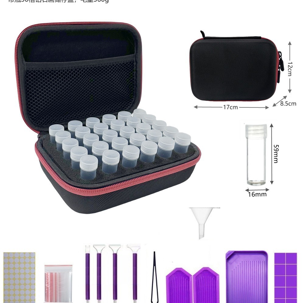 Conjunto de herramientas de pintura de diamante bolsa de almacenamiento Caja de Herramientas 30/60 botella de rejilla multifuncional portátil pintura herramienta traje