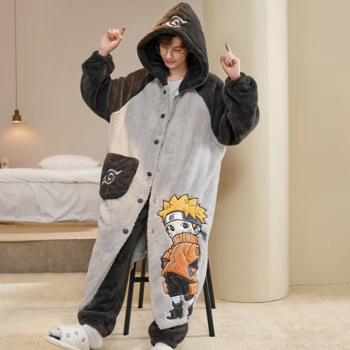 2025 pijamas de invierno para hombres gruesos coral vello de coral juvenil de tamaño grande 200 kg de franela de dibujos animados ropa de dormir conjunto de ropa para el hogar