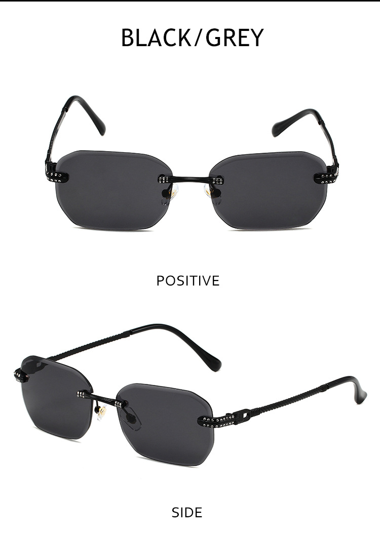 96g Weight Frameless Glasses Structure Sunglasses Classification PC, UV400 Protection Lens Material Square Glasses Style Outdoor Occasion Solid Color Pattern All Seasons Season Unisex Gender Simple Style, Classic Style Style Simple Style Classic Style Solid Color PC UV400 Protection Square Frameless Women's Sunglasses 11