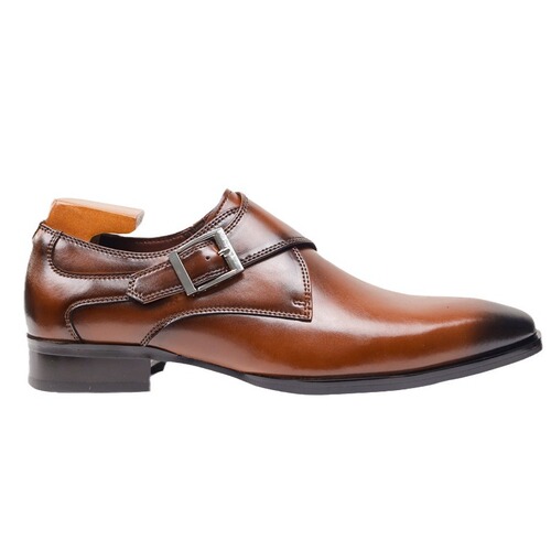 Large size England Monk shoes square toe genuine leather shoes buckle monk men shoes business dress leather shoes men's style English style