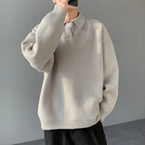 2026秋季青少年运动宽松圆领长袖针织衫厚款罗纹底摆透气腈纶，男装针织衫/毛衣，星座614