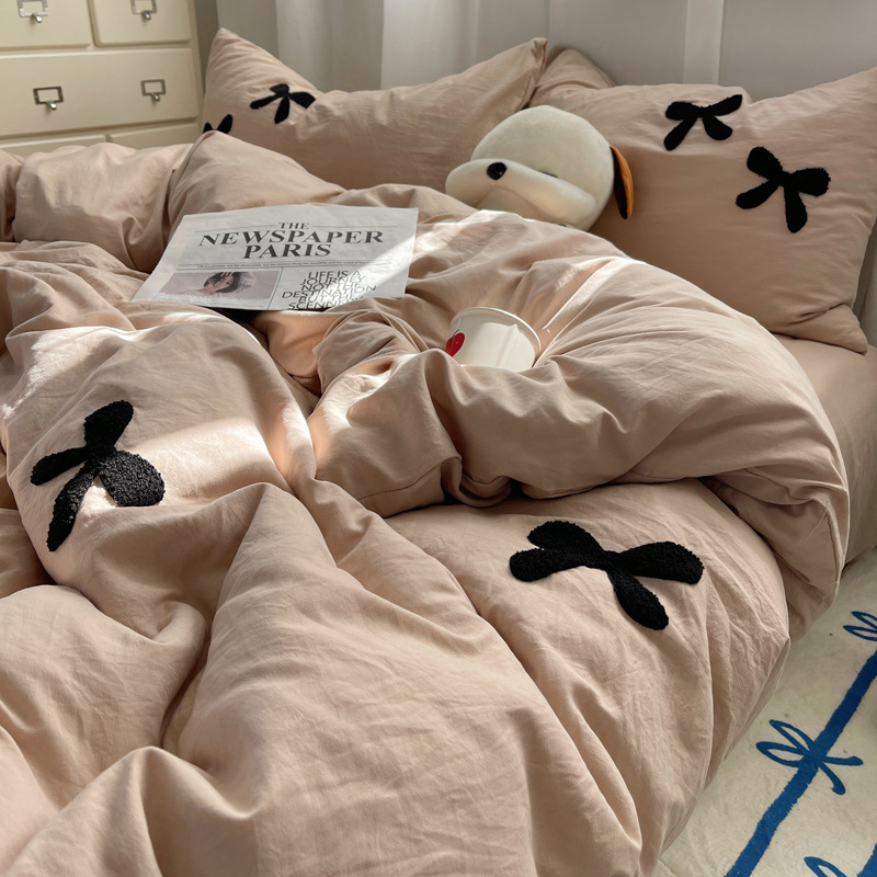 F 보우밀크 커피 [입체 타월 자수·슈퍼 소프트 워싱 코튼·걱정 없는 알몸 수면]