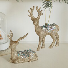 Gangheng ヨーロッパとアメリカのクリスマス装飾ペンダント鹿ヘラジカクリスマスツリーアクセサリーペンダント絶妙な装飾品シーンレイアウト
