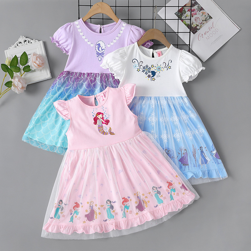 Girls Dress Summer White * Princess Baby Summer Short Sleeve Cotton Princess Dress Alice Children's Dress Summer Women
