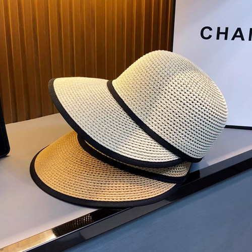 New hats for women casual fashion trends big hat brim duck tongue sun protection hat summer travel seaside straw equestrian hat