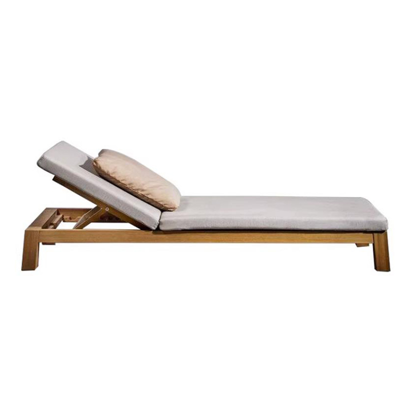 Cama de teca al aire libre patio villa piscina sillón jardín al aire libre alojamiento balcón arena impermeable madera maciza cama