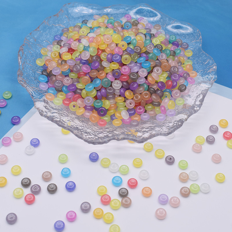 Cross-border hot 6*3mm mixed color abacus beads donut beaded diy bracelet necklace beaded jewelry accessories wholesale