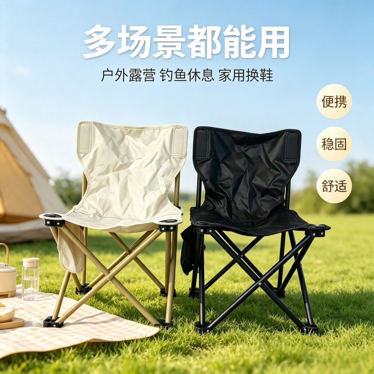 Best-selling item | Outdoor folding chair, portable small stool, fishing chair, backrest chair, camping chair, household leisure stool