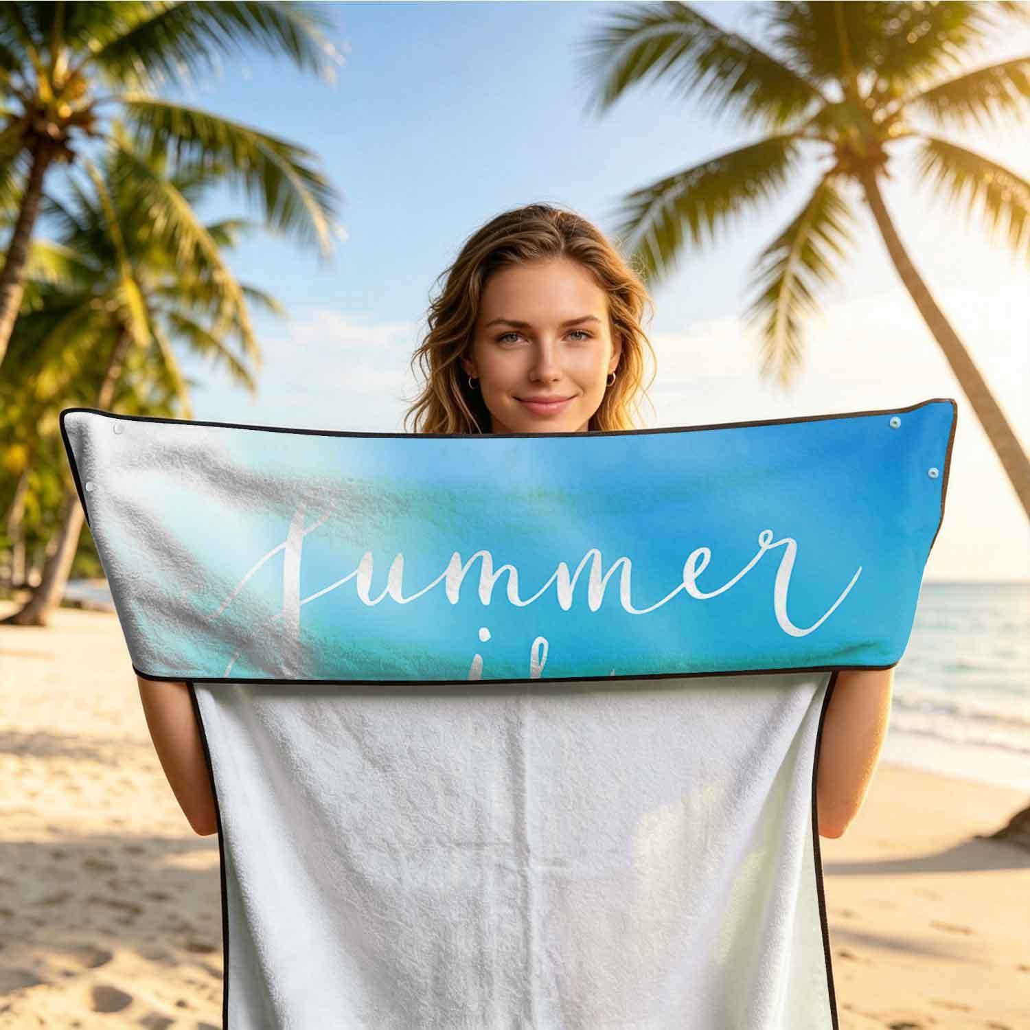 Summer bath towel and car seat cover 2-in-1, ultra-fine fiber outdoor beach and car dual-use universal seat cushion