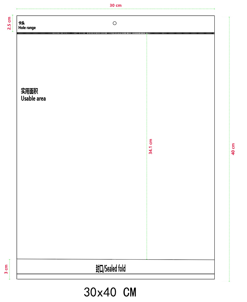 30*40*흰색+투명 100pcs/PCS*양면 5 실크