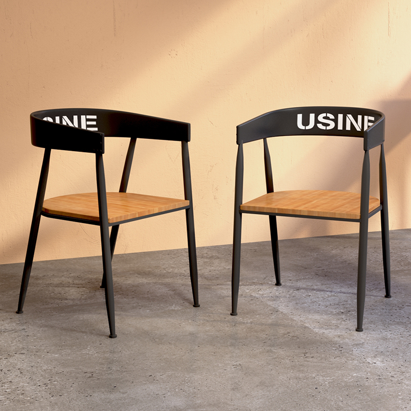 餐饮店铁艺餐椅子工业风loft靠背漫咖啡酒吧美式奶茶店休闲桌椅