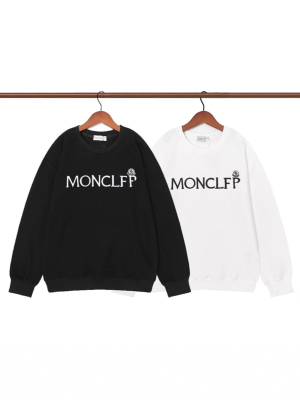 新款欧美蒙MON满印CLER魔术贴刺绣字母LOGO圆领卫衣男女同款上衣|undefined