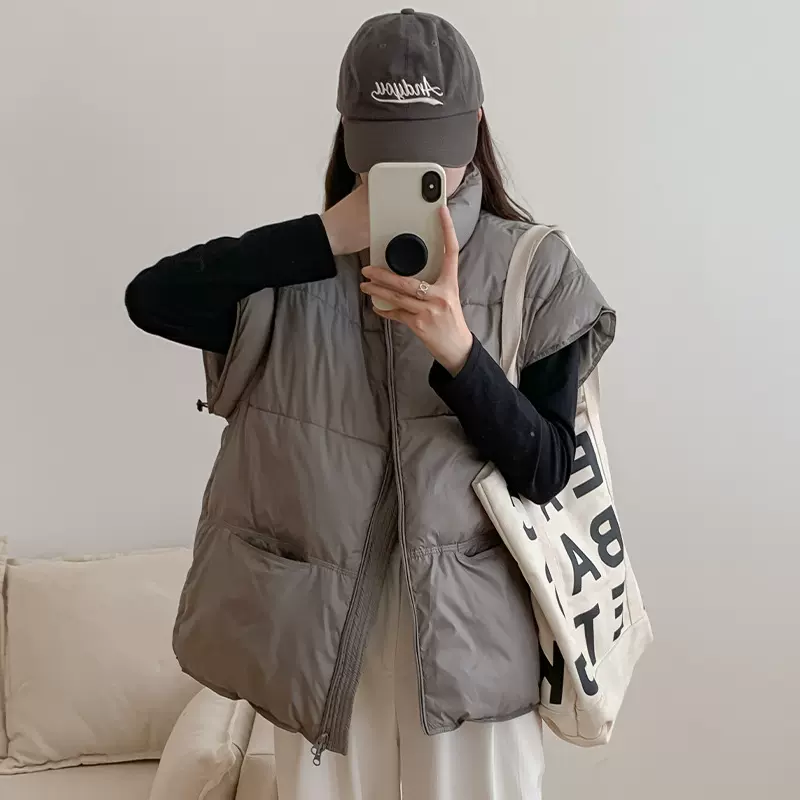 羽绒棉马甲背心女款2025新款秋冬季坎肩今年流行的漂亮的叠穿马夹