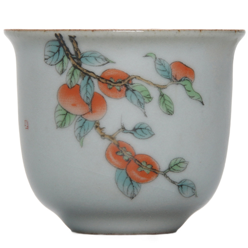 Luna blanca Ru horno taza de té cerámica pequeña taza única taza maestra Kung Fu taza de té pieza abierta puede elevar taza personal taza de té Dehua