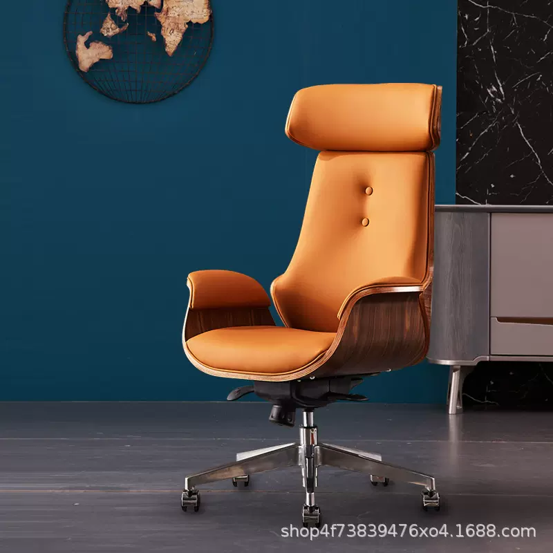 【佛山工厂】简约商务老板椅舒适久坐高档真皮办公室女经理电脑椅