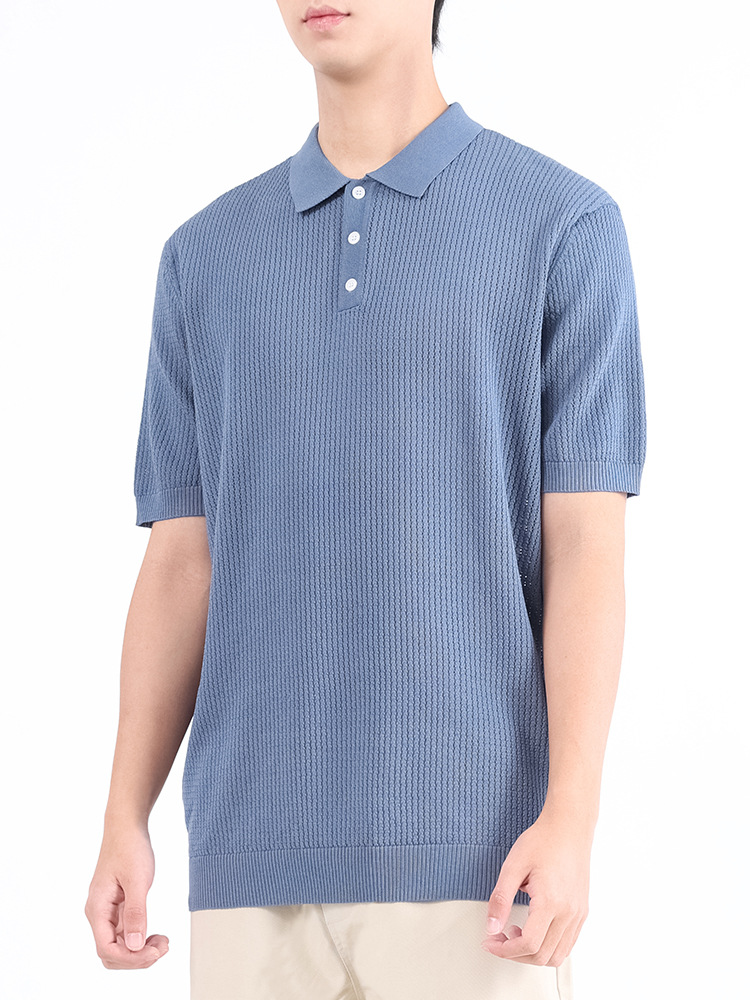 Camiseta de polo de verano hueco transpirable de hombre camiseta de alto nivel de sentido de la solapa de negocios Paul hombre de mangas cortas image 4