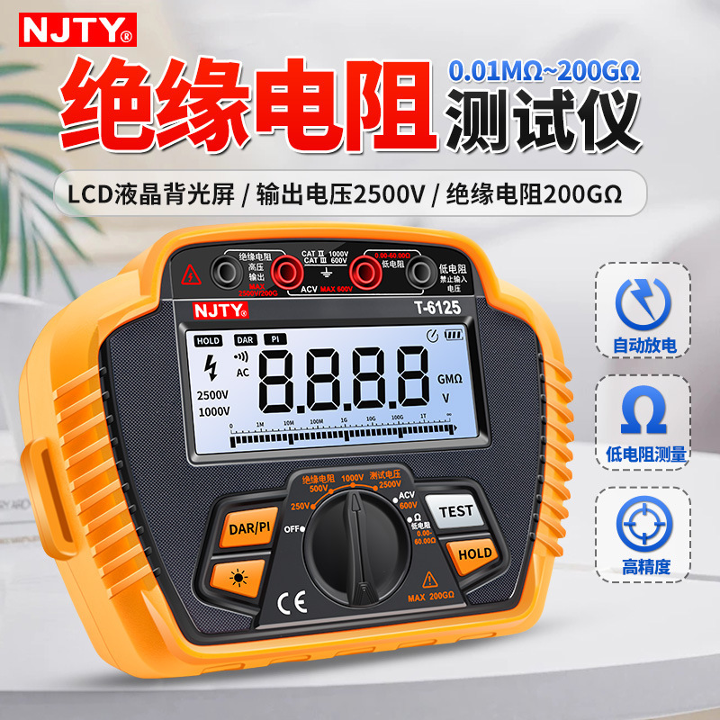 南京天宇T6125高精度绝缘电阻仪200GΩ250摇表数字兆欧表电工