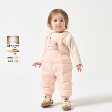 【商场同款】婴儿羽绒背带裤宝宝羽绒裤2025冬季新款儿童外穿棉裤