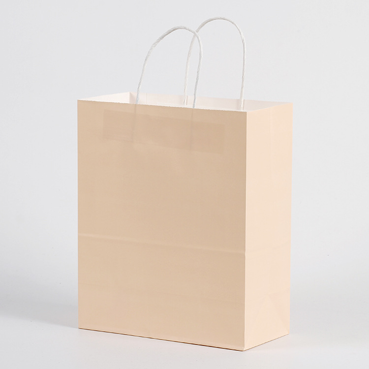 Publicidad bolsa de papel Kraft en stock bolso para llevar leche té bolso de compras logotipo impreso Universal color caramelo