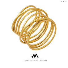 欧美跨境铜材质素圈环形饰品个性潮流弹簧戒指女时尚手饰厂家批发