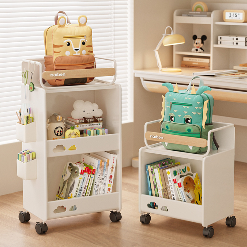 Schoolbag Storage Rack Multi-layer Movable Cart with Pulley under Table for Book Artifact Student Snack Collection Schoolbag Storage Rack Multi-layer Movable Cart with Pulley under Table for Book Artifact Student Snack Collection