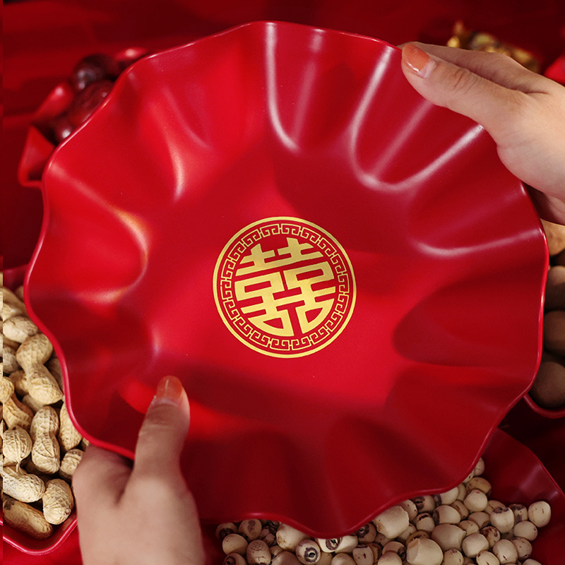 结婚果盘喜糖盘专用客厅红色婚礼用的喜盘子婚庆用品大全2025新款|undefined
