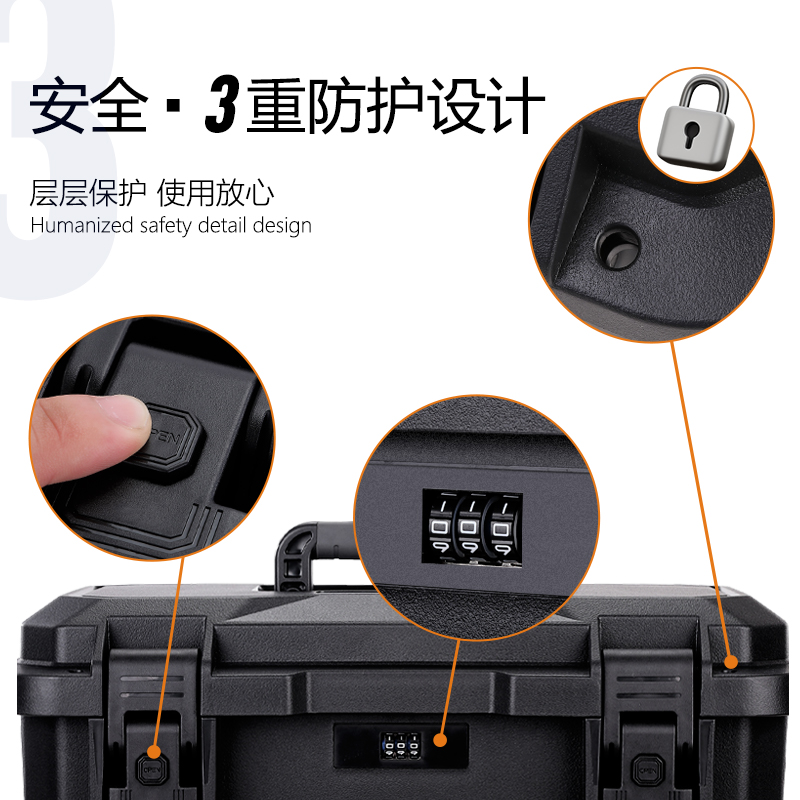 Caja de herramientas de reparación de hardware ALUBOX con bloqueo de contraseña Película para automóvil Caja de almacenamiento de herramientas de belleza Caja de almacenamiento de doble capa