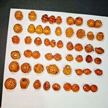 手工山桃核雕刻吊坠桃篮花筐锁桃木篮手链编红绳婴儿童宝宝饰品