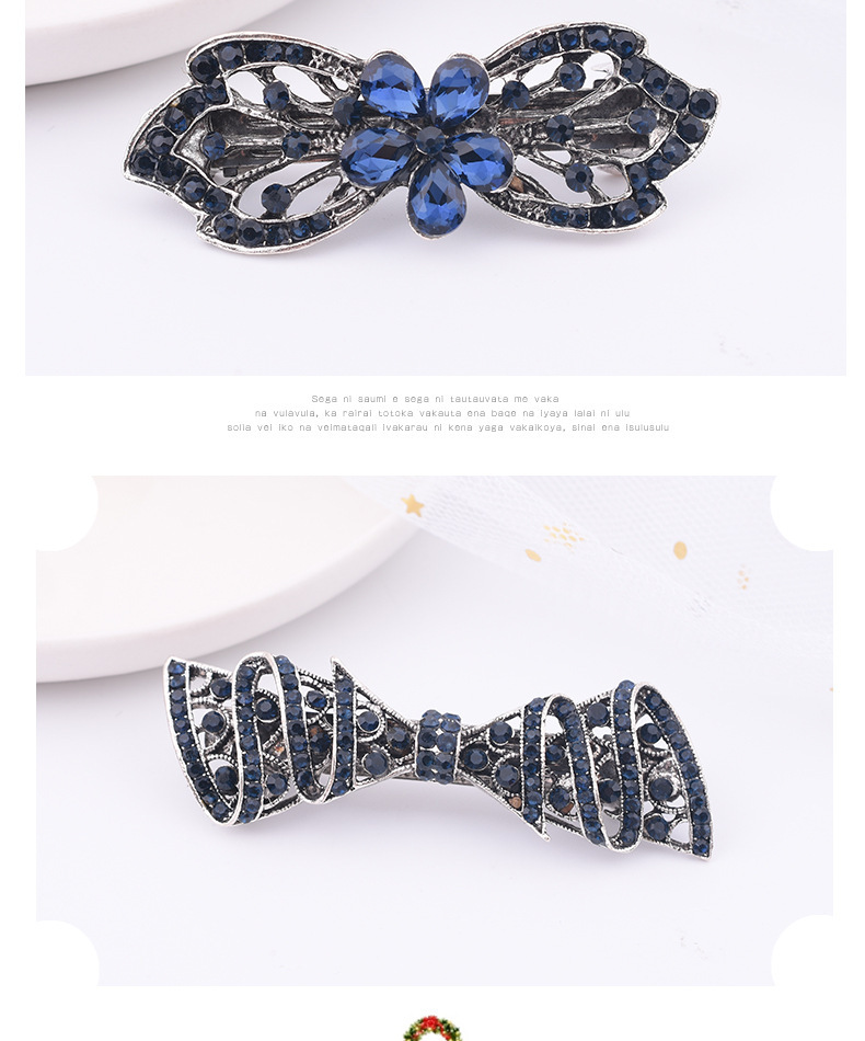 Fermaglio per capelli con strass a molla stile antico donna_voghion.com