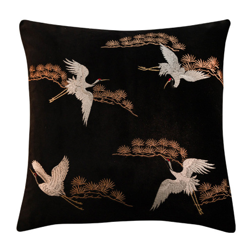 Medieval-style pillow, living room sofa headrest, bed backrest sample room pillow, embroidery, retro, new Chinese style back cushion