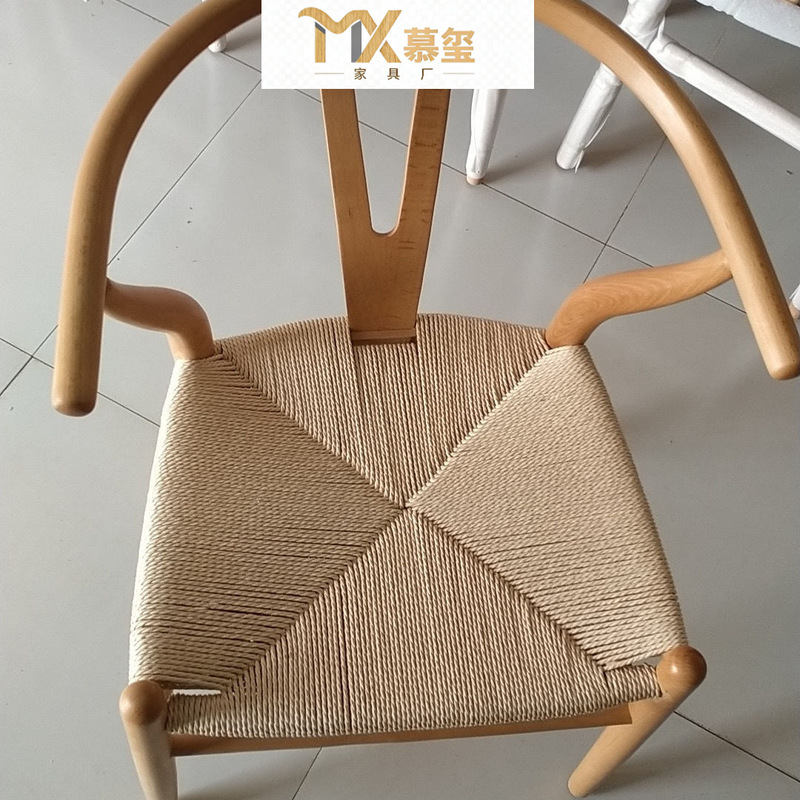 Imported Beech and Ash Wood Chair, Nordic Solid Wood Homestay Armchair, Leisure Chinese-Style Backrest Chair, Tea House Chair