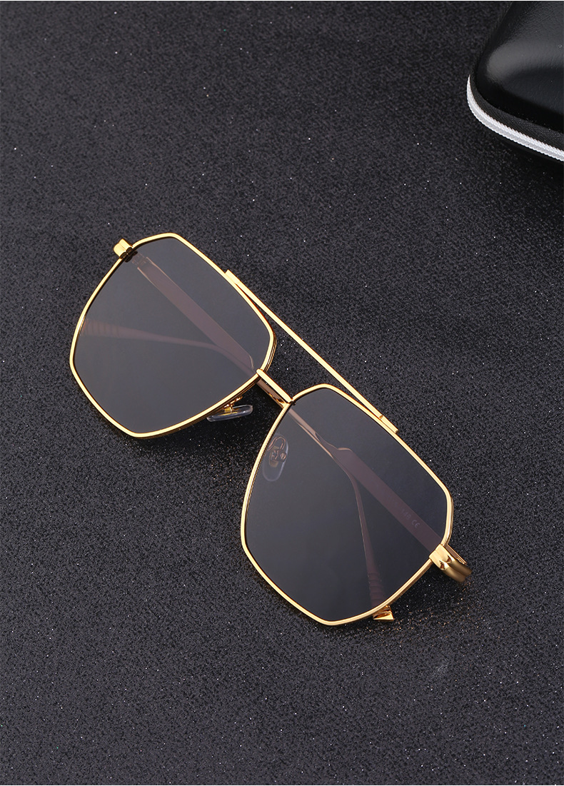 Retro Double Beam Shades Uv-proof Sunglasses Men's Trendy Casual Glasses display picture 1